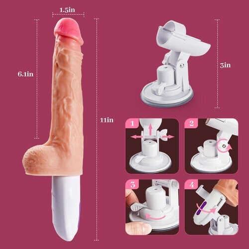 Multi-angles 8 Thrusting Rotating Vibrating Heating Remote Control Sex Machine 11 Inch