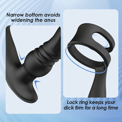 THOR 7 Thrusting & Vibrating Prostate Massager with Double Cock Rings