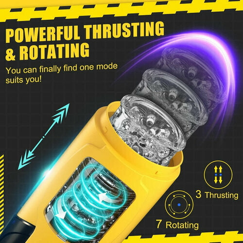 Automatic Hand-free 3 Thrusting 7 Rotating Masturbator Cup