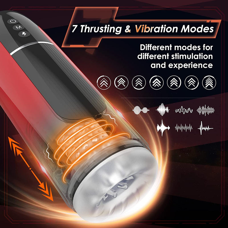 IPX7 Automatic Telescopic Male Masturbator Vibration Blowjob Machine Masturbation Cup Sex Toys for Men Adult Goods for Men