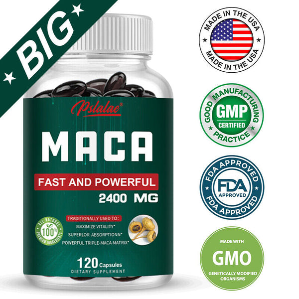 Maca Capsules 2400mg - Testosterone Booster - Boost Energy, Improve Stamina