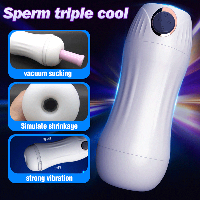 Automatic Male Masturbator Vibration Blowjob Sucking Machine Silicone Vagina Masturbation Cup Sex Toys Adult Goods for Men